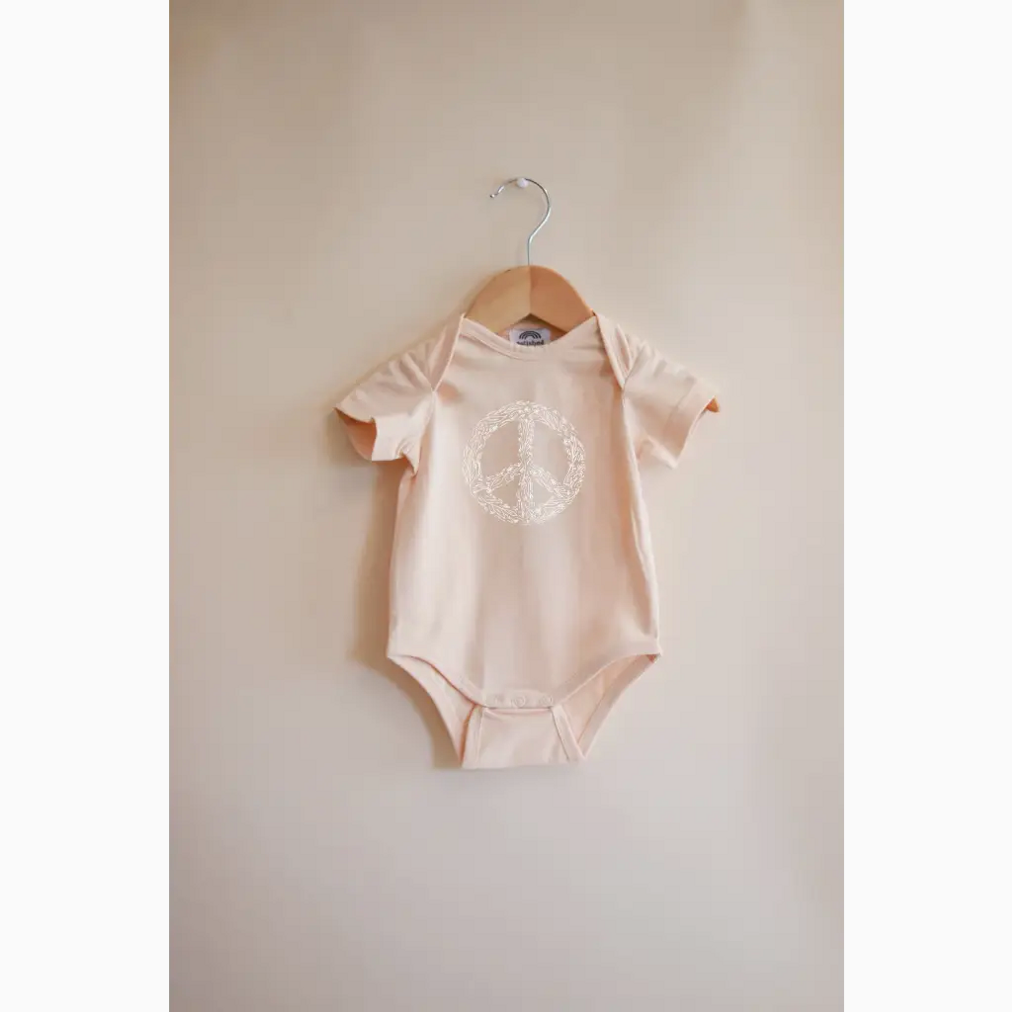 Peace Floral Organic Cotton Baby Bodysuit