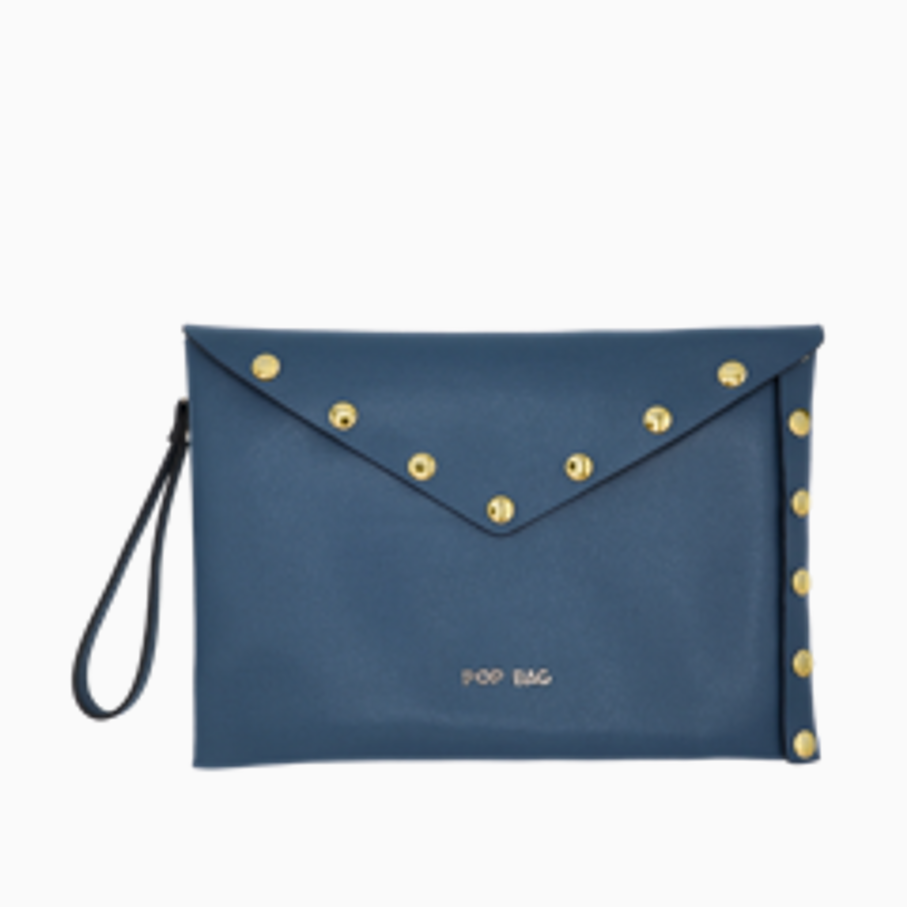 Lapis Blue Italian Smooth Leather Envelope Clutch