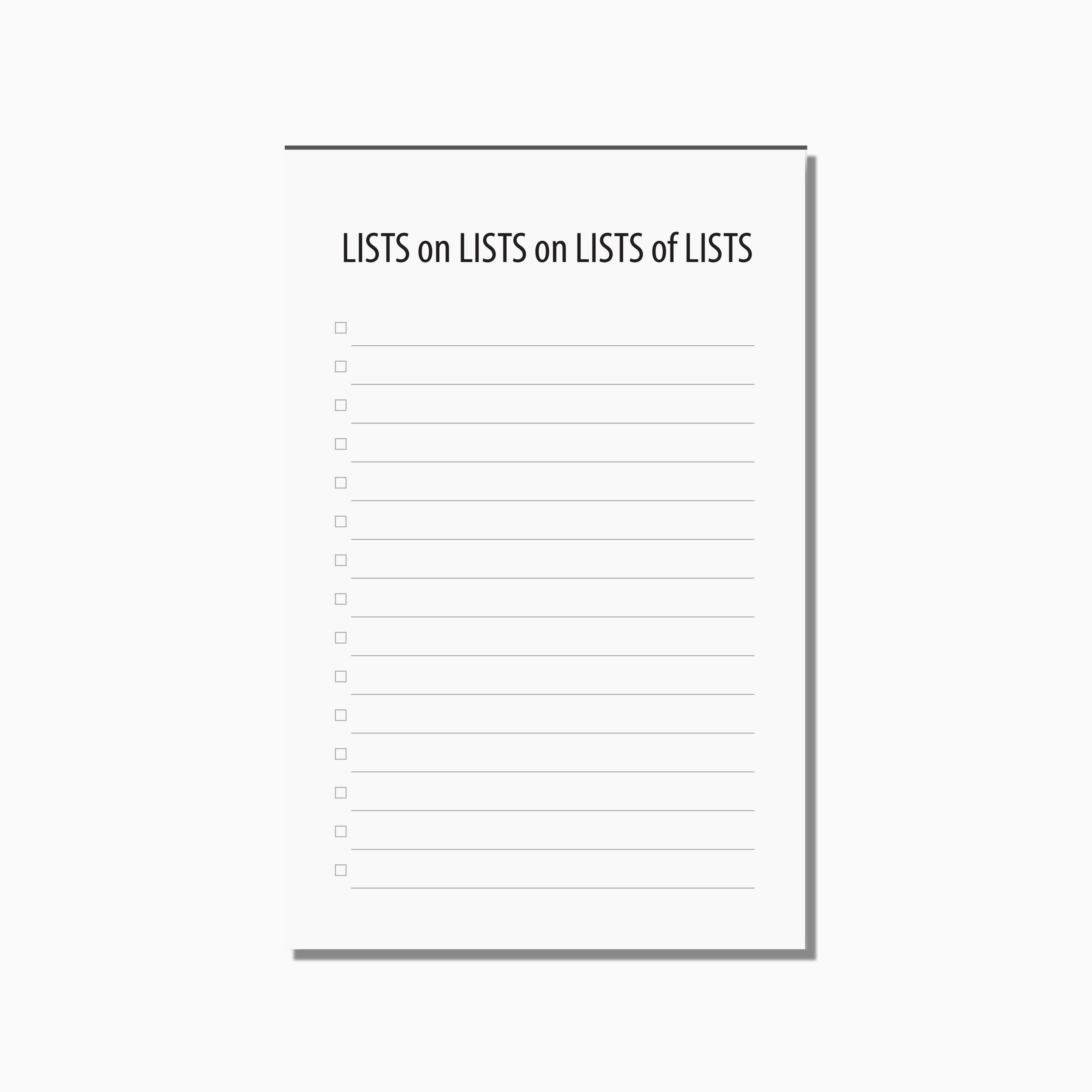 Lists on Lists Notepad