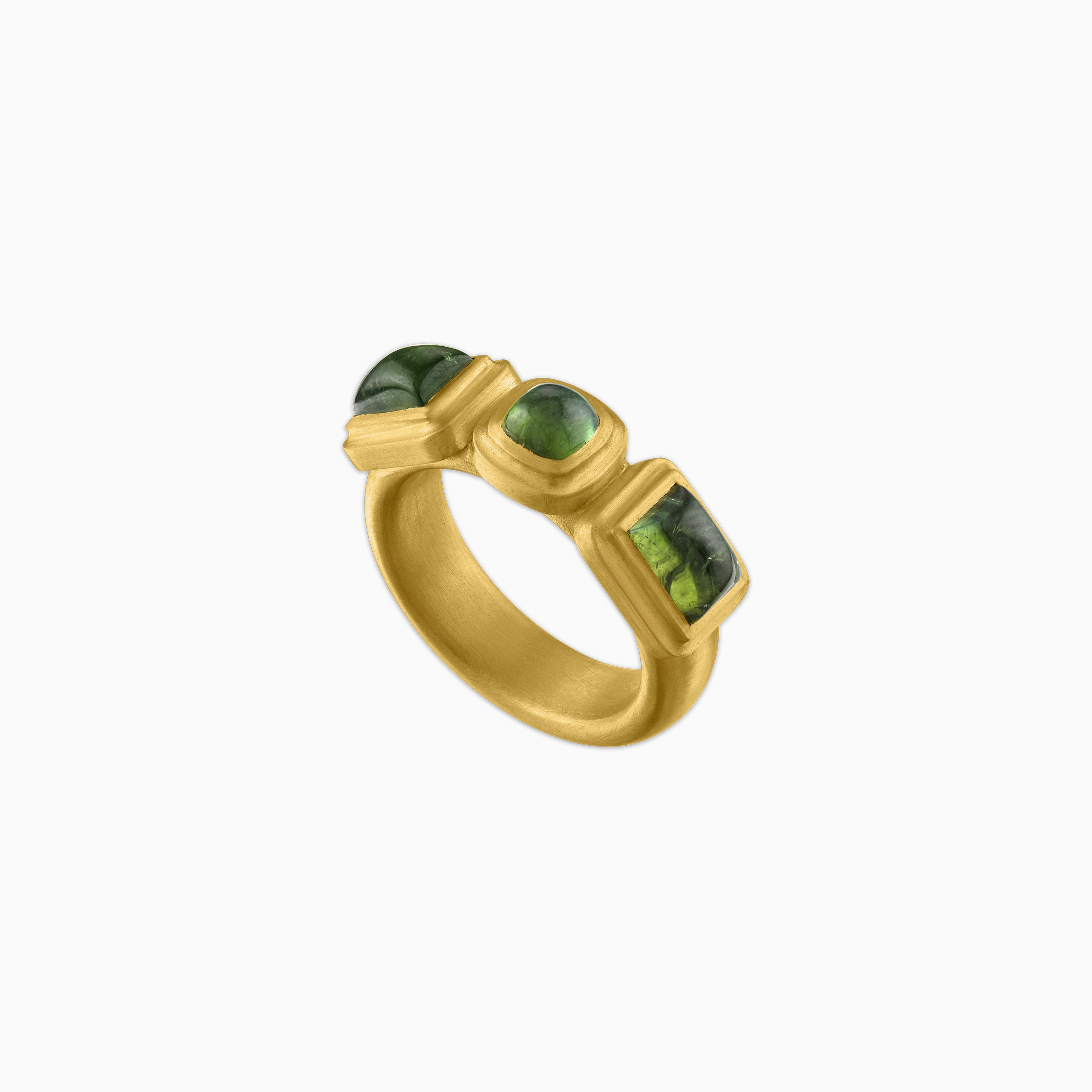 Green Tourmaline Moirai Ring