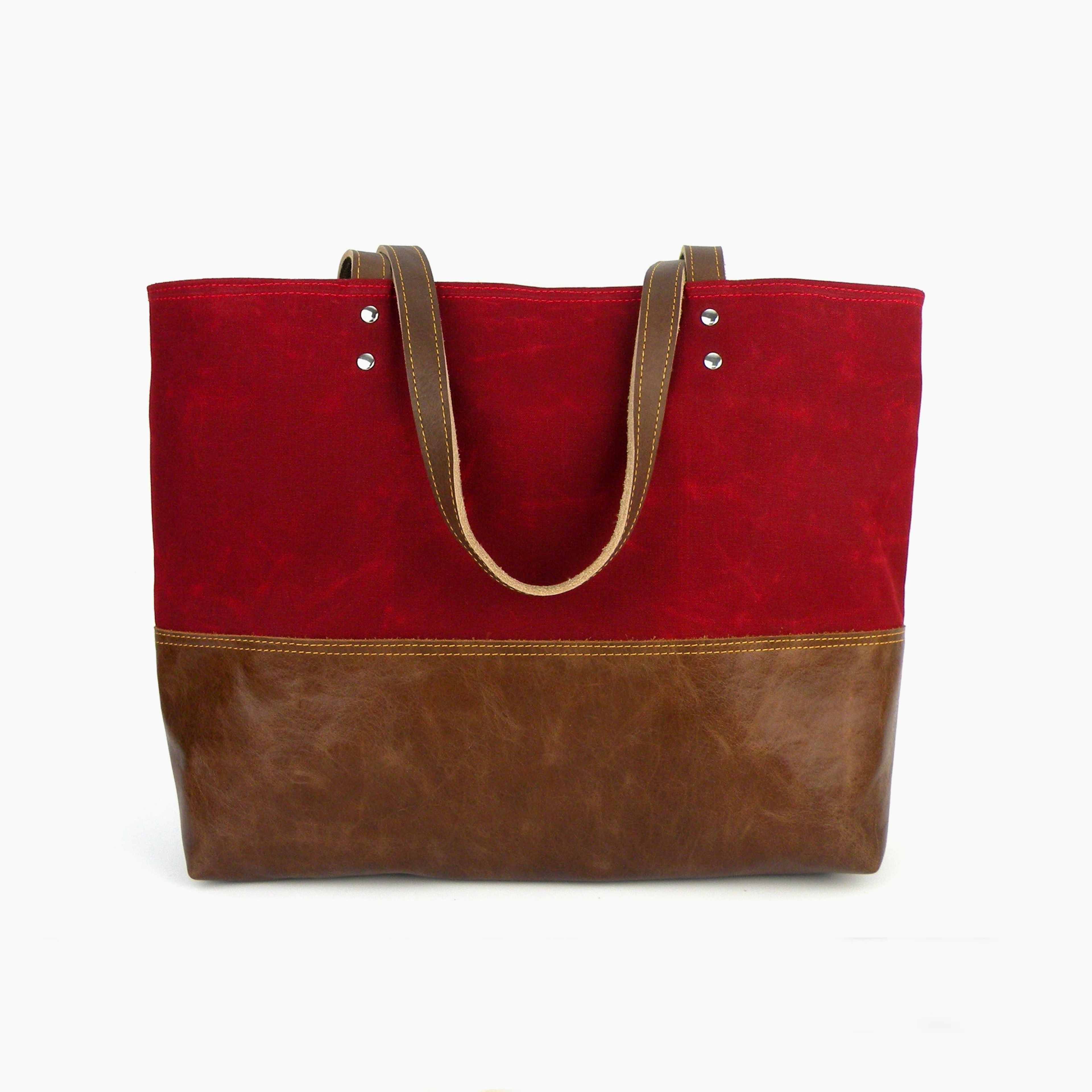 Carryall Tote in Red Waxed Canvas