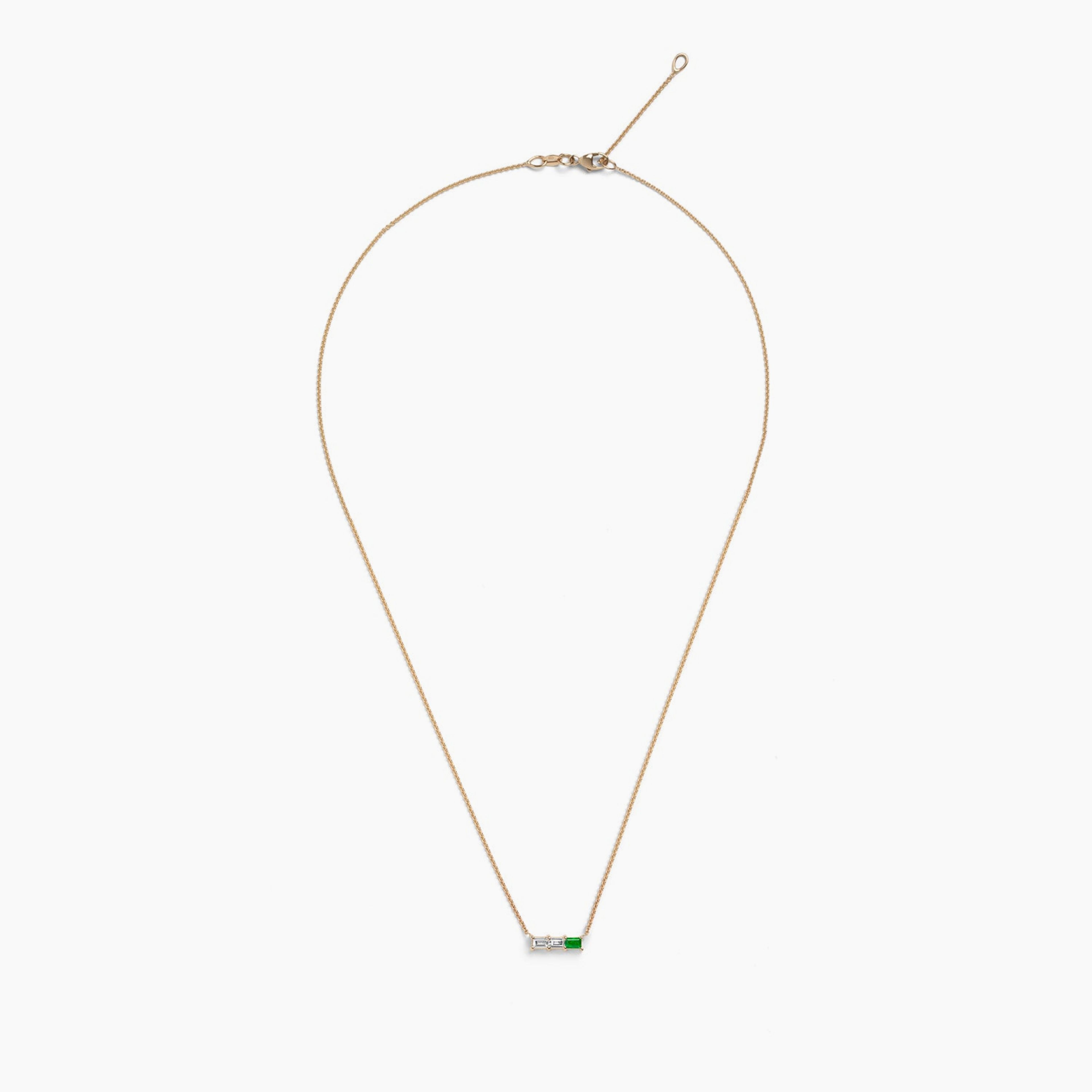 Rhea Necklace | White Diamond & Emerald