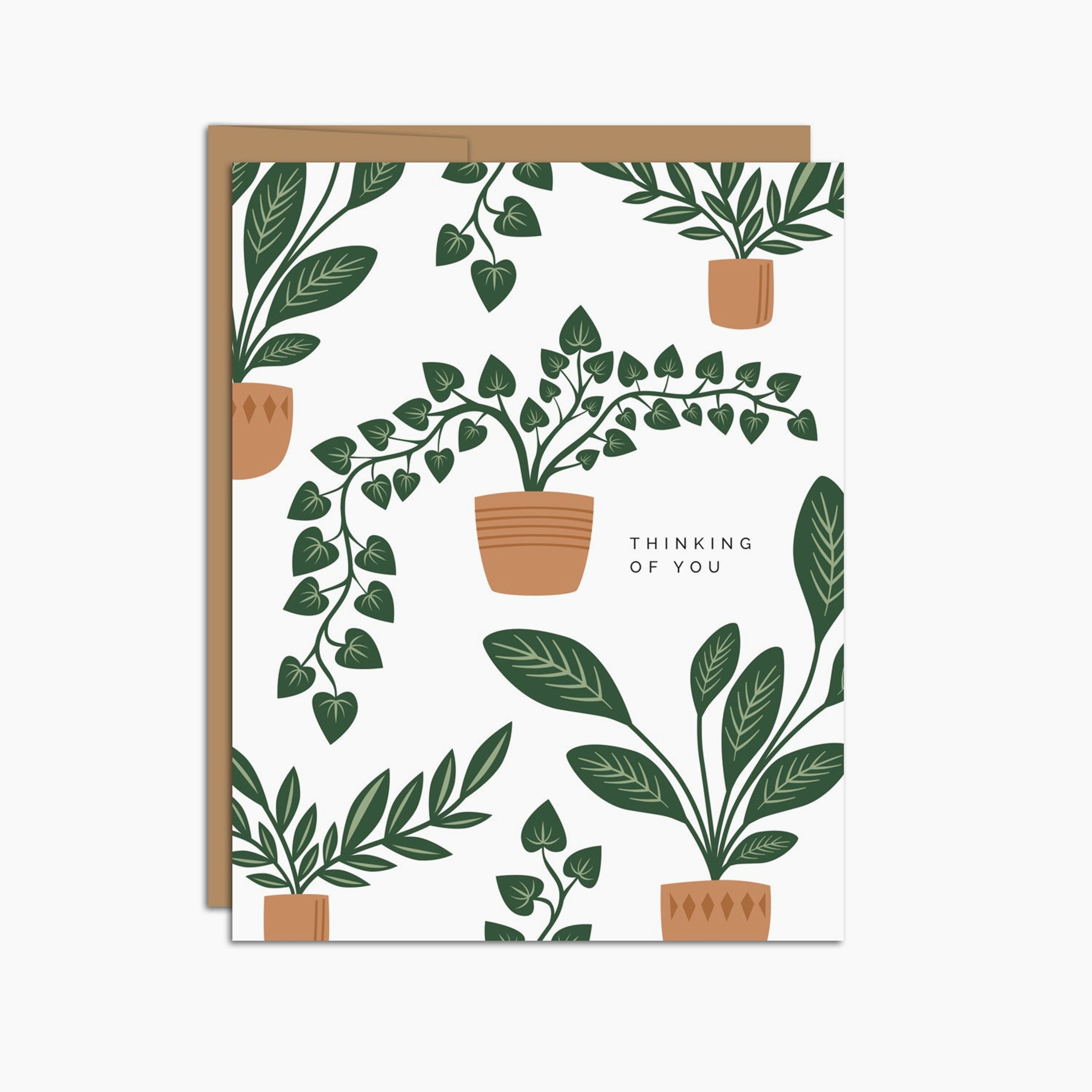 "Thinking of You" Houseplants Greeting Card