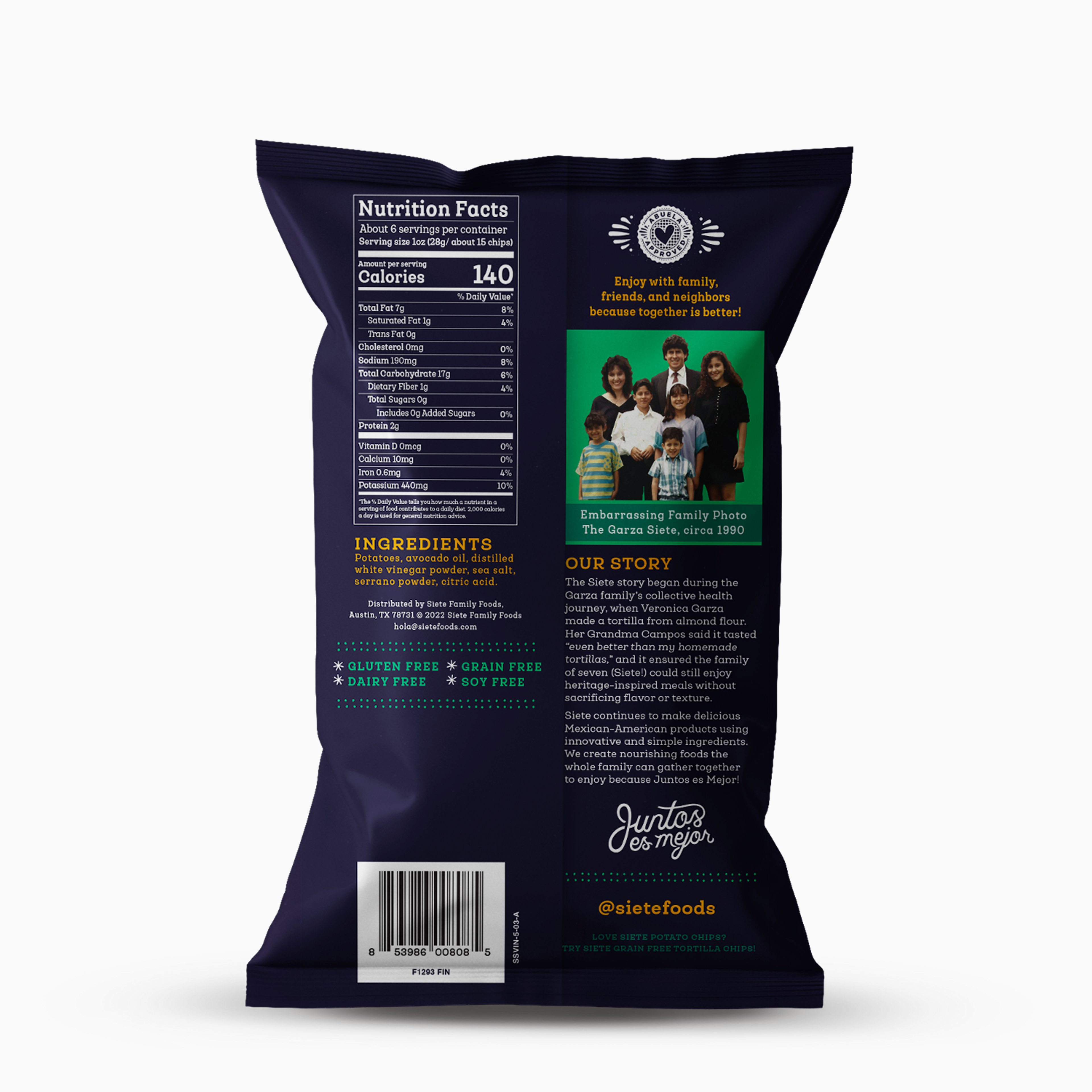 Sea Salt & Vinegar Kettle Cooked Potato Chips with a Hint of Serrano - 6 bags