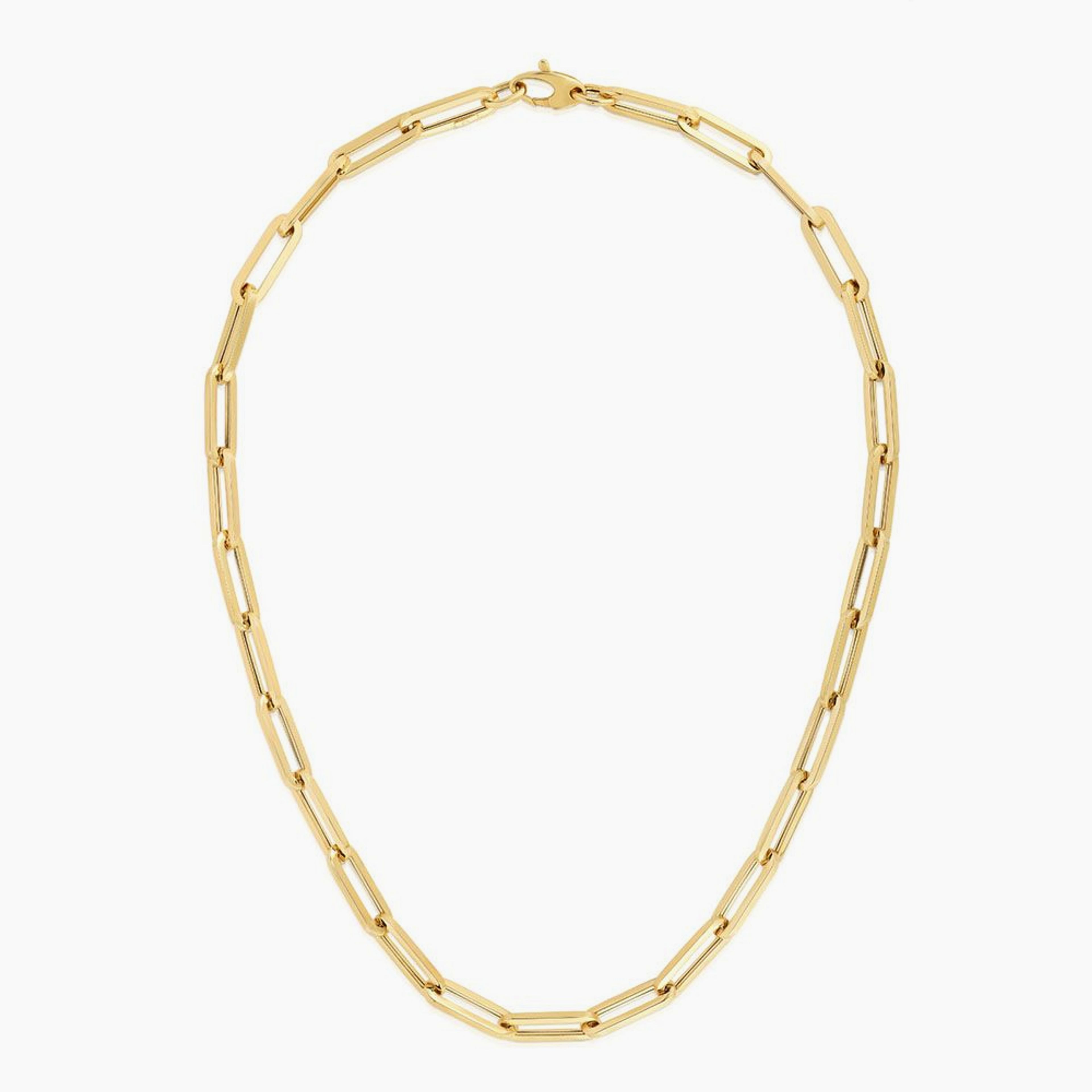 Bold Paper Clip Link 14kt Gold Necklace - 6mm