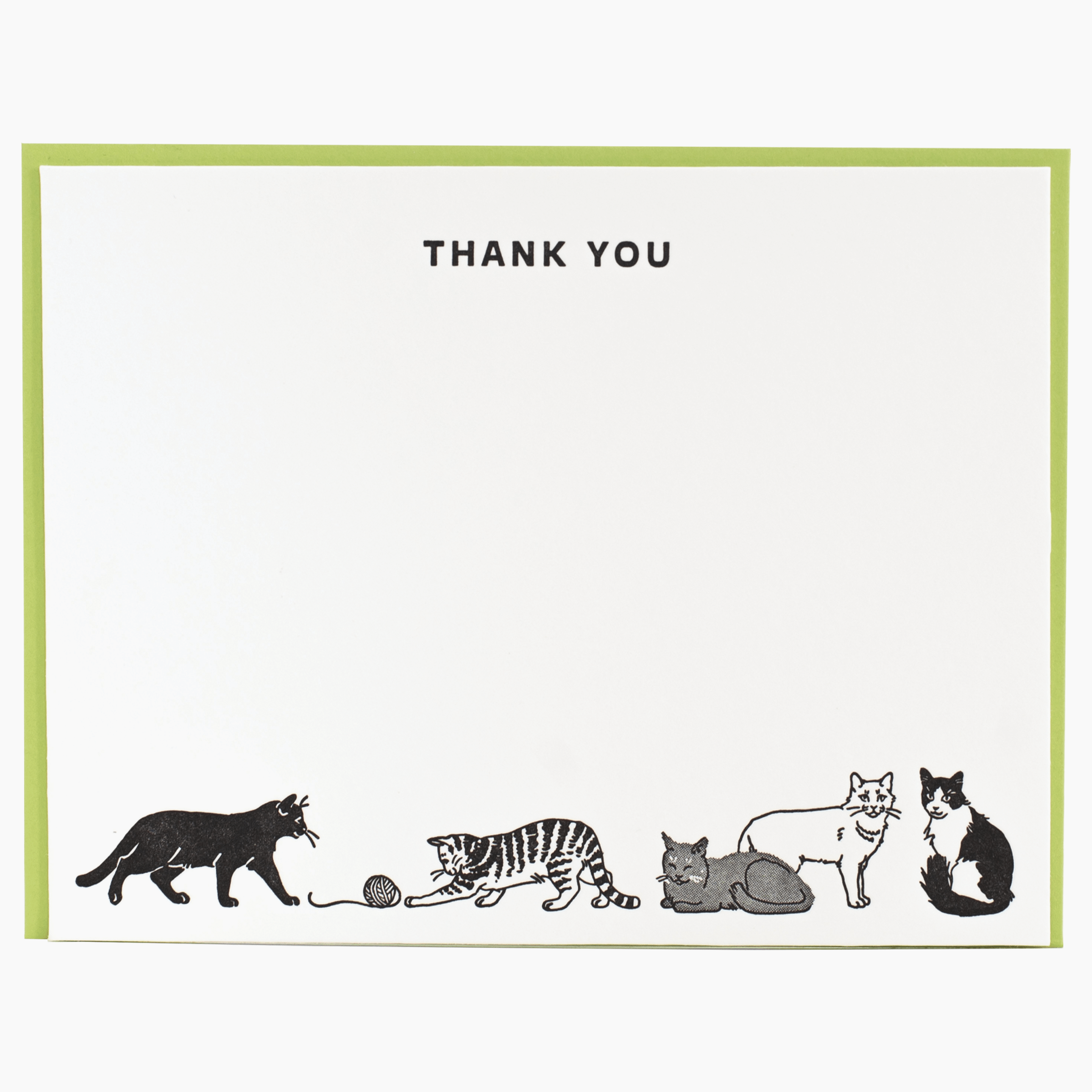 Cats At Play Note Cards with Letterpress Envelopes
