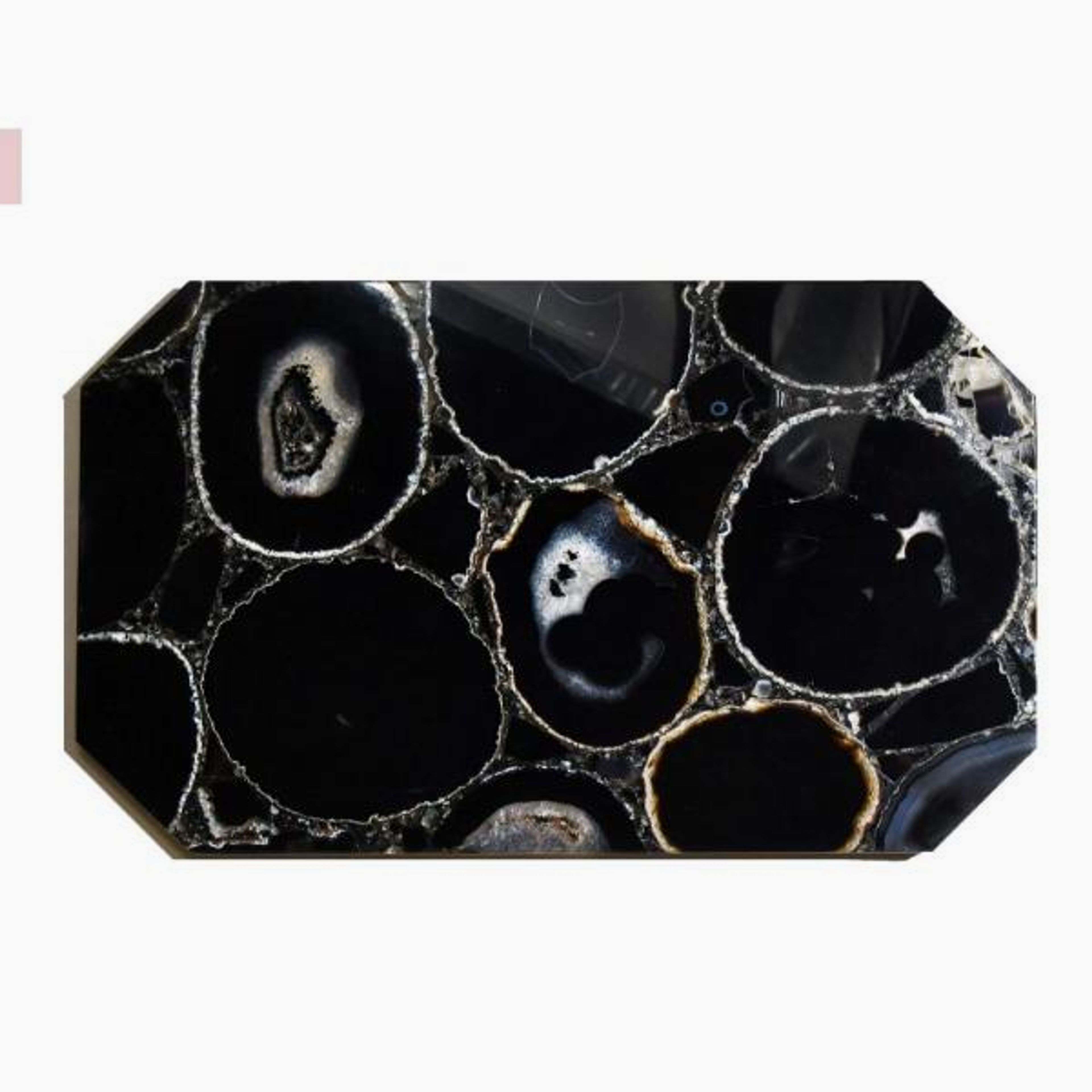 Black Agate Crystal Rectangle Tray
