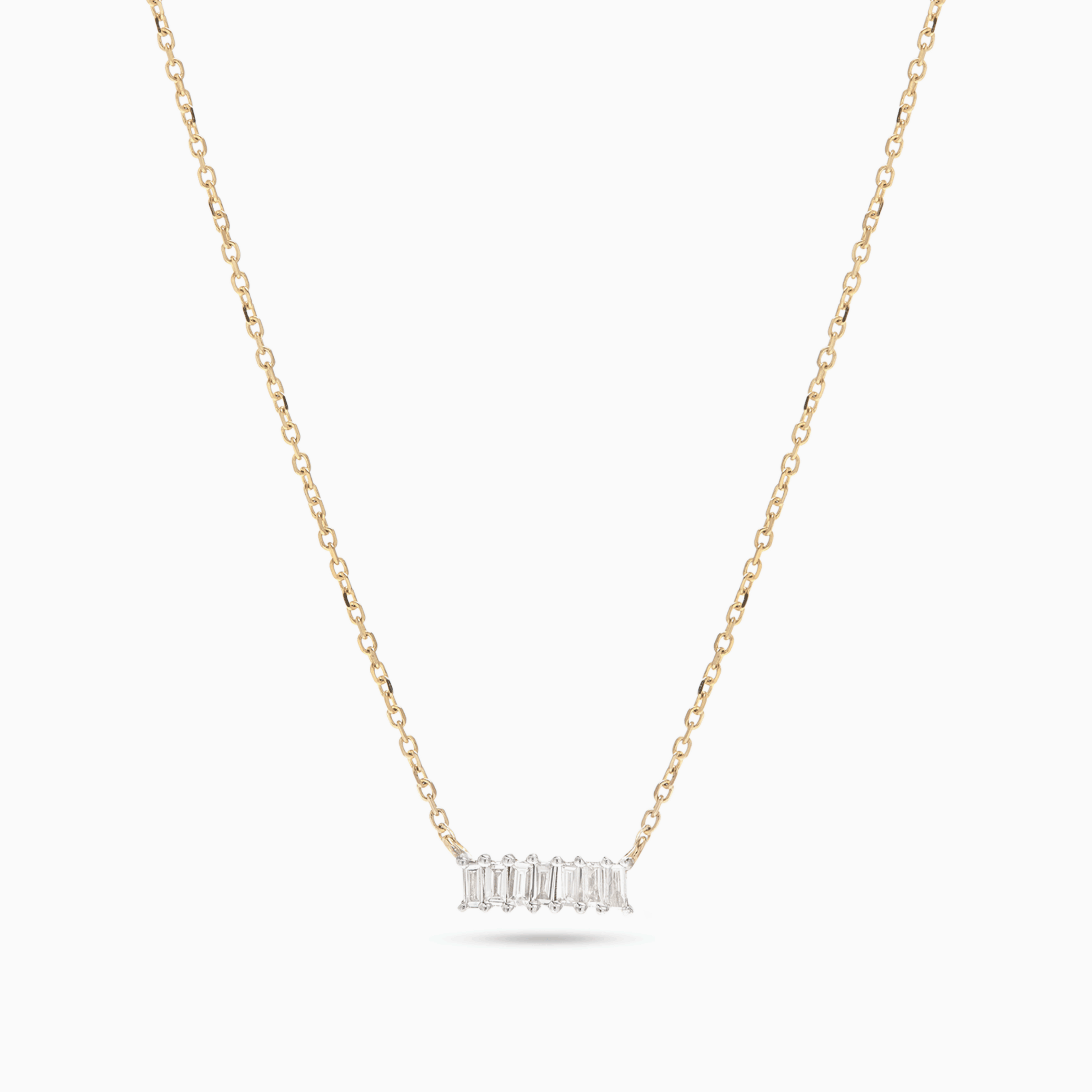 Baguette Diamond Line Necklace