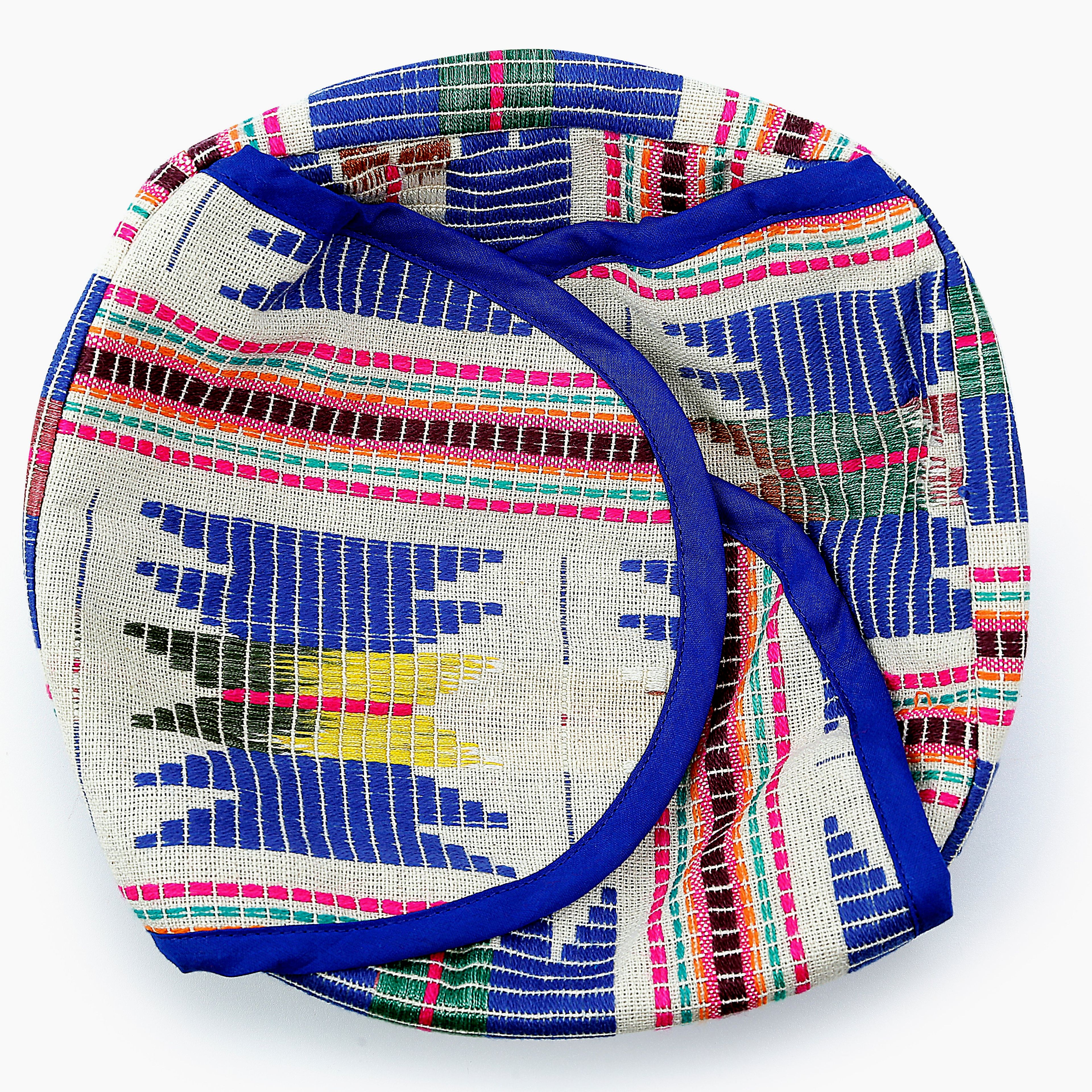 Tortilla Basket With Cane,  Blue - 9 Inches