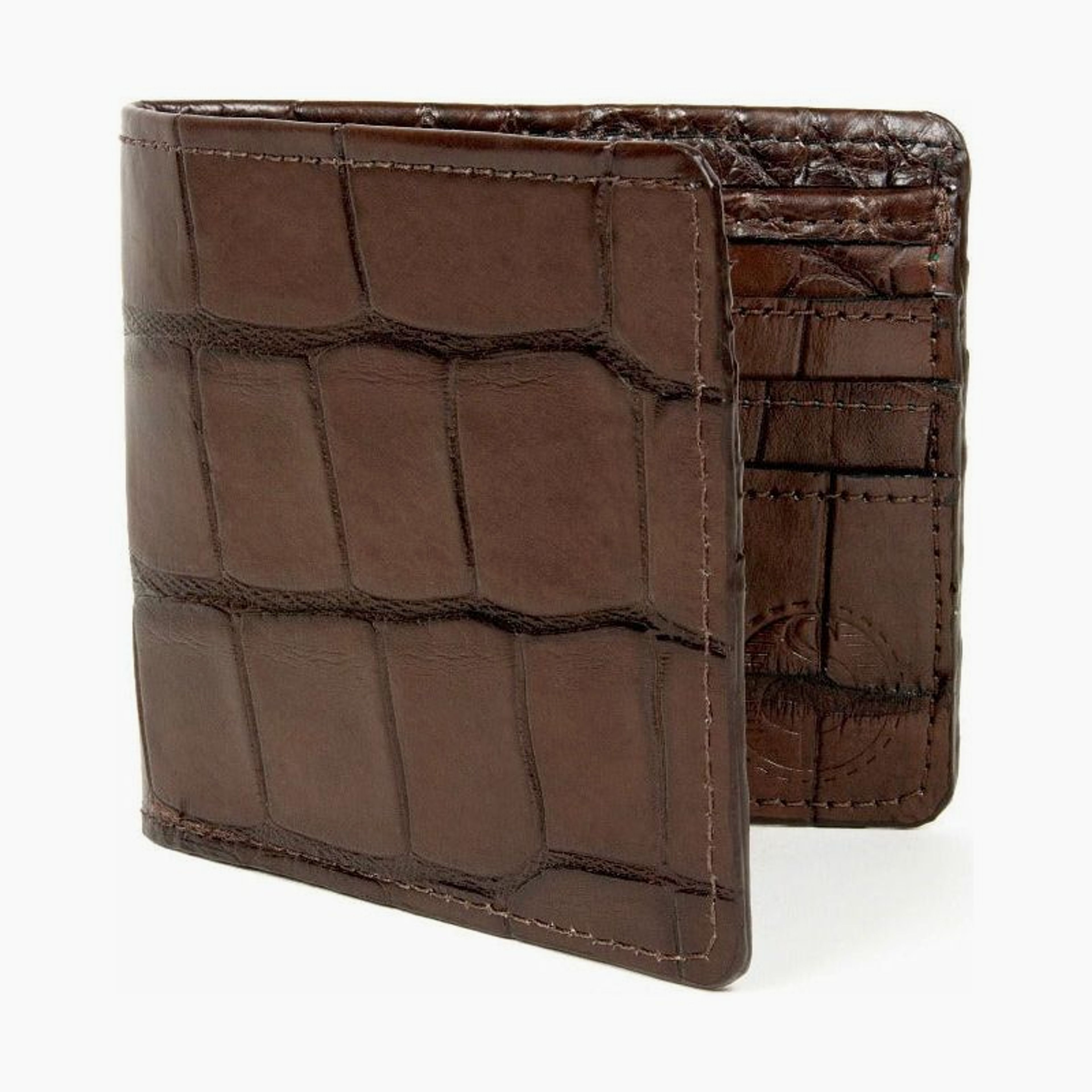 "The Captain" Chocolate Alligator Skin Wallet
