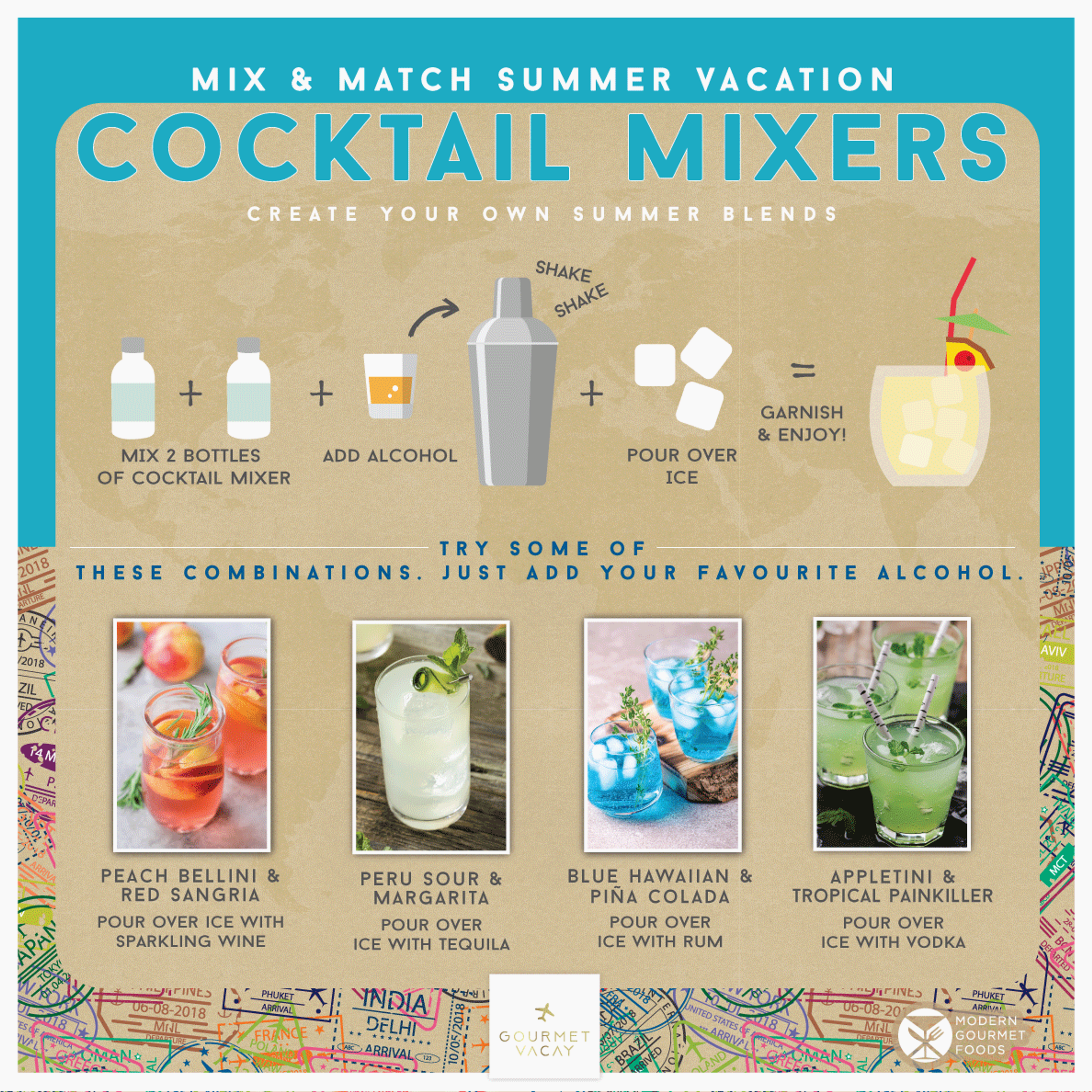 Mix and Match Cocktail Mixer Sampler, Pack of 20
