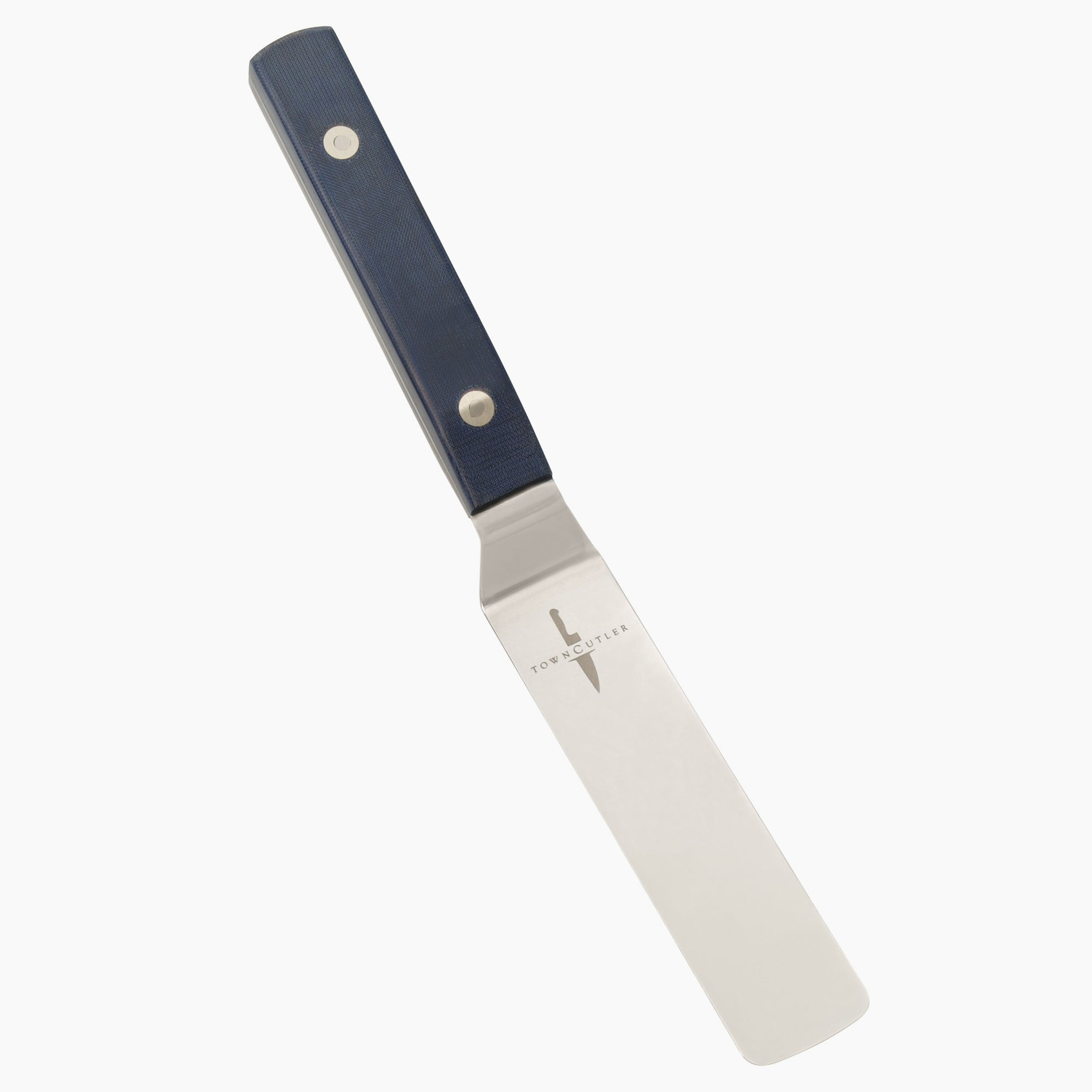 Palette Knife - Offset - Blue Linen Micarta
