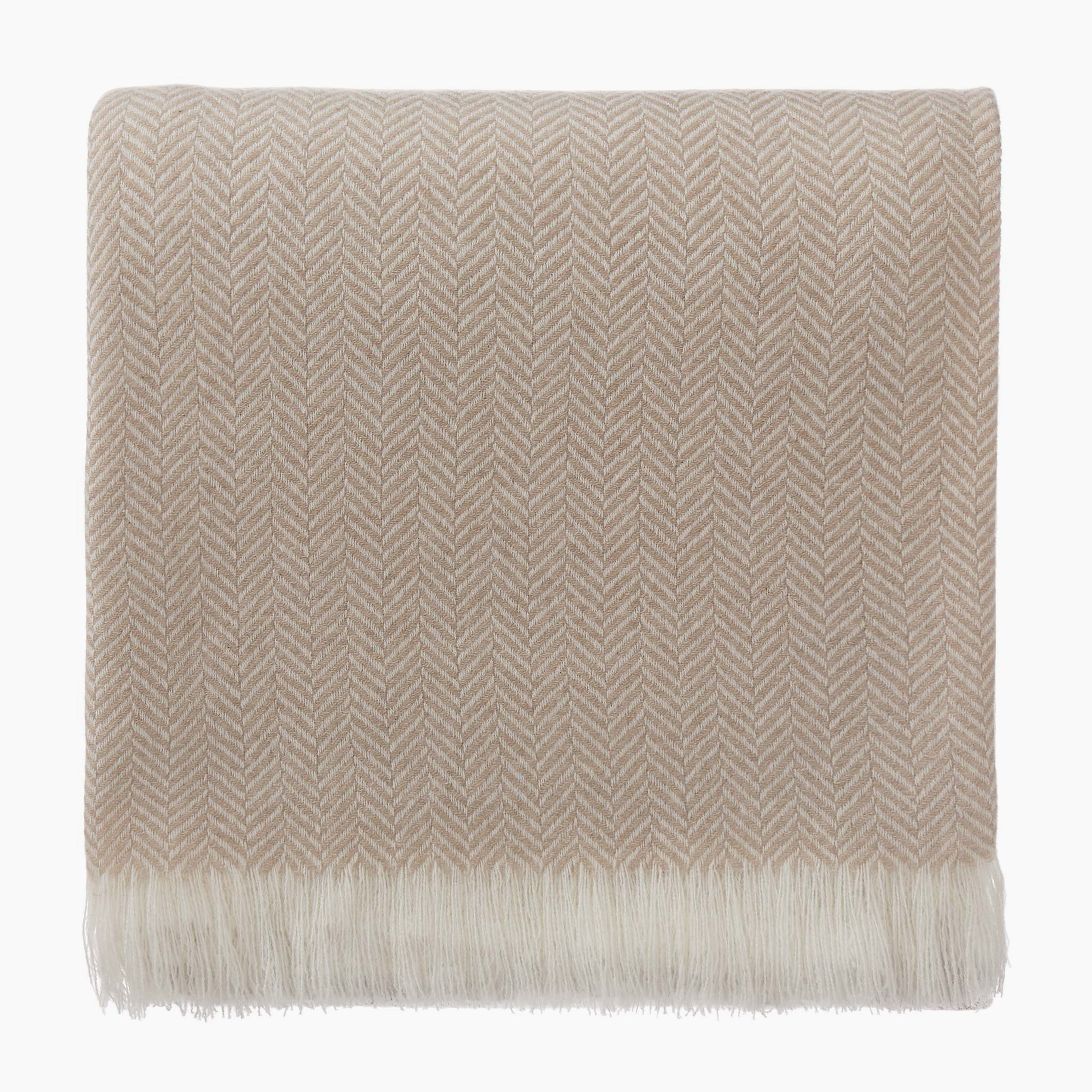 Nerva Cashmere Blanket [Beige/Cream]