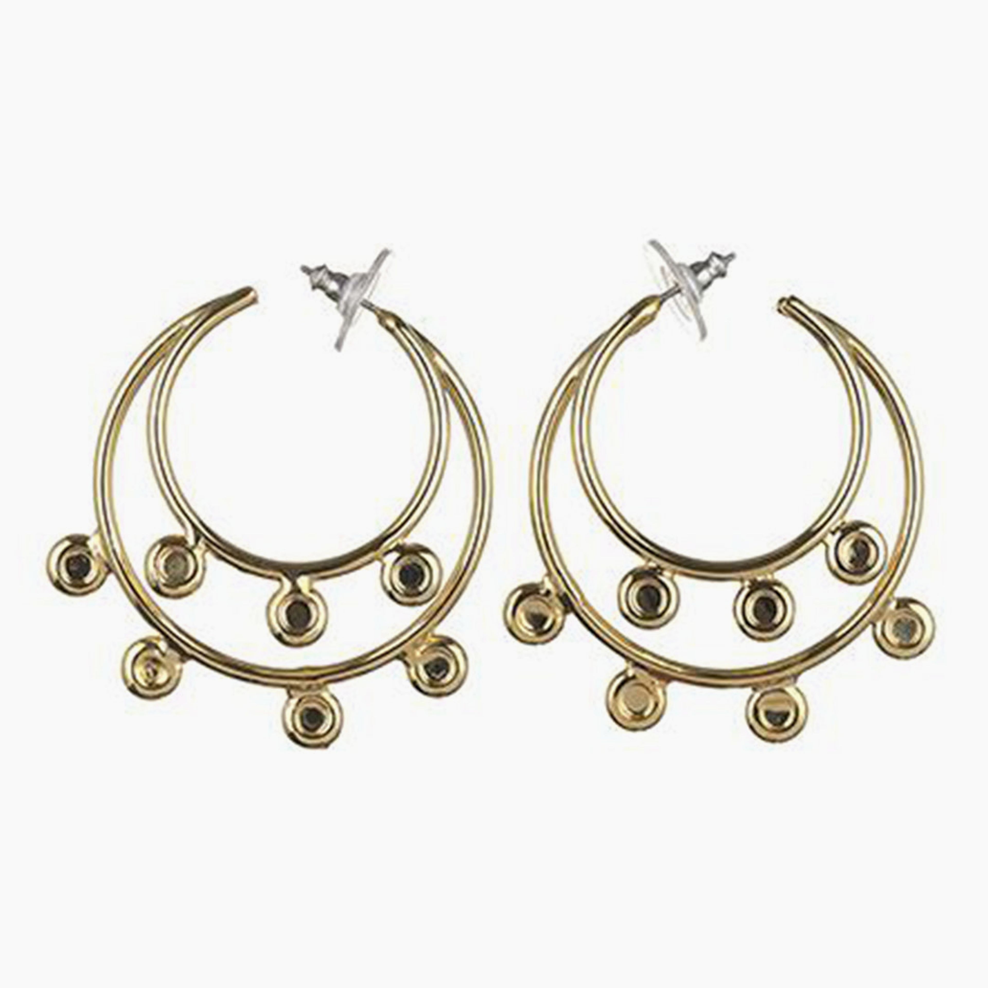 Double Multiple Circles Hoop Earrings