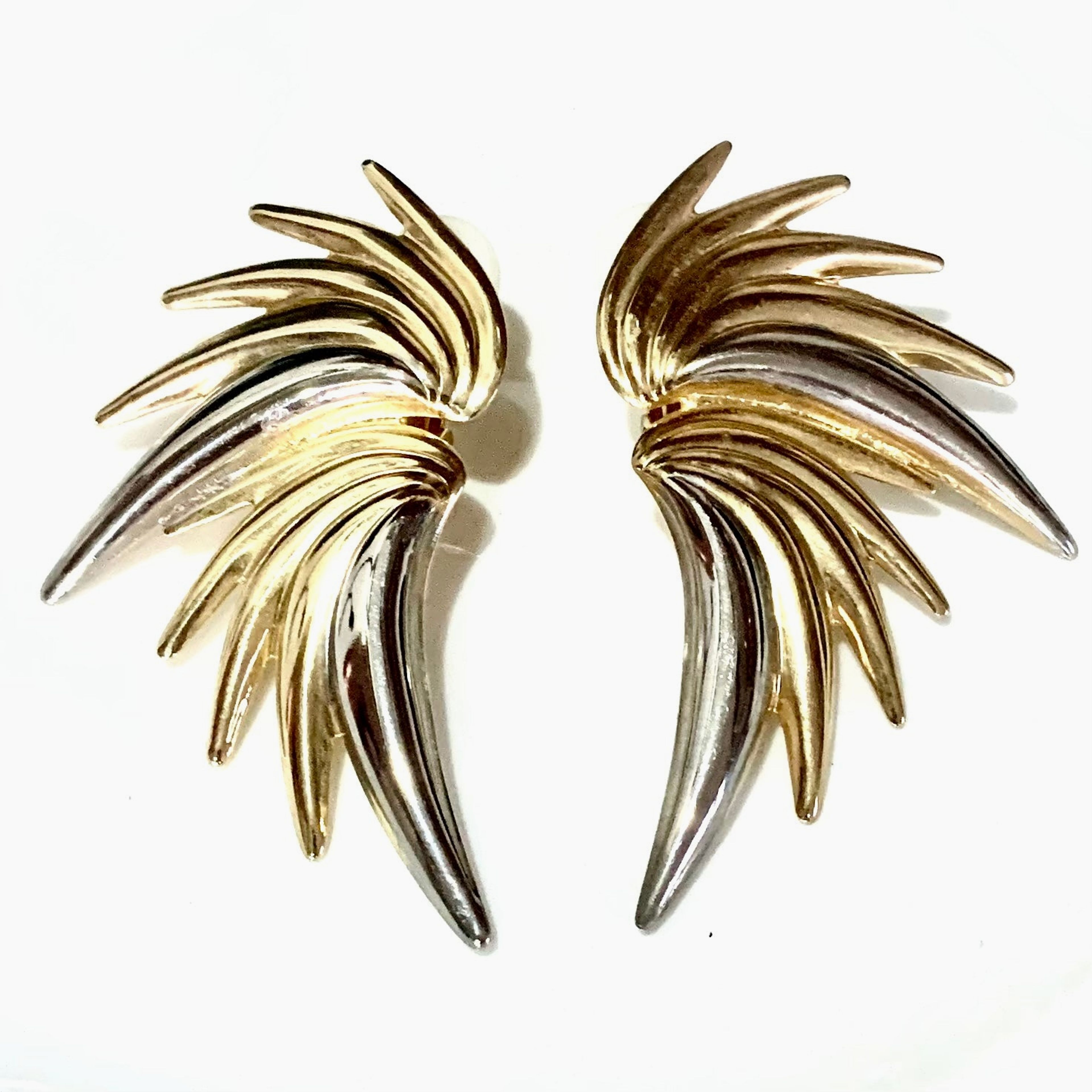 Vintage Bicolor Angel Wings Earrings