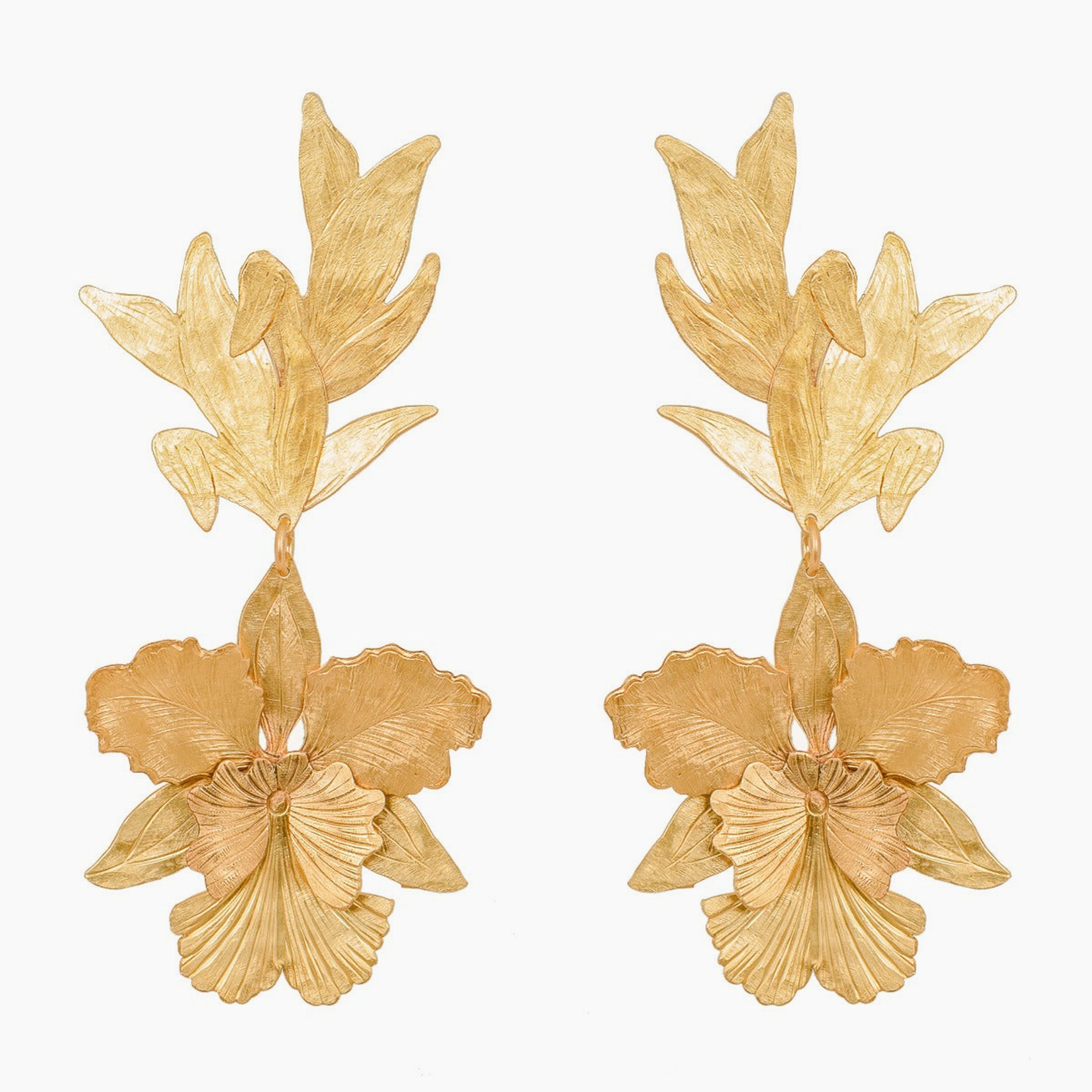 Gold La'akea Orchid Earrings