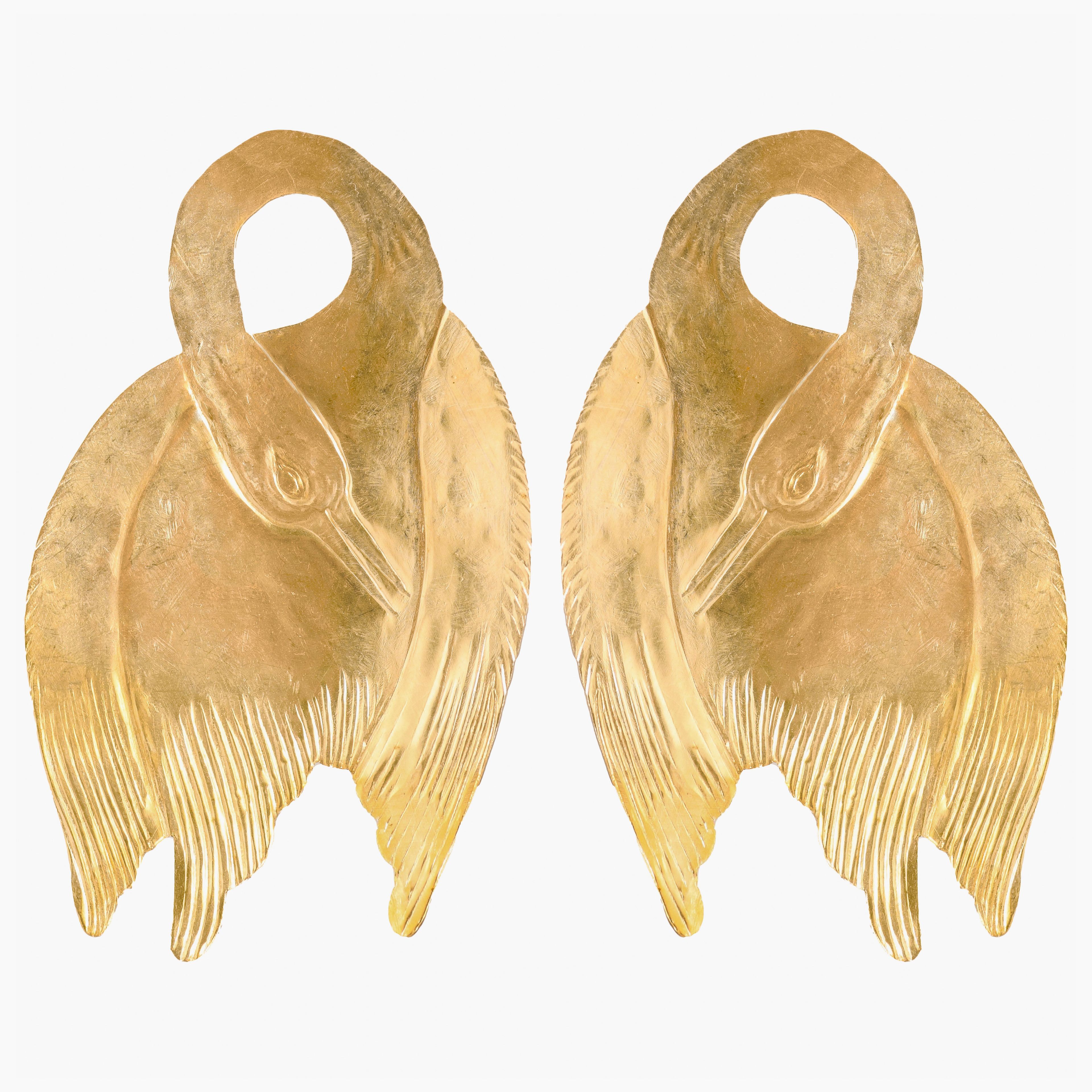 Gold Swan Earrings