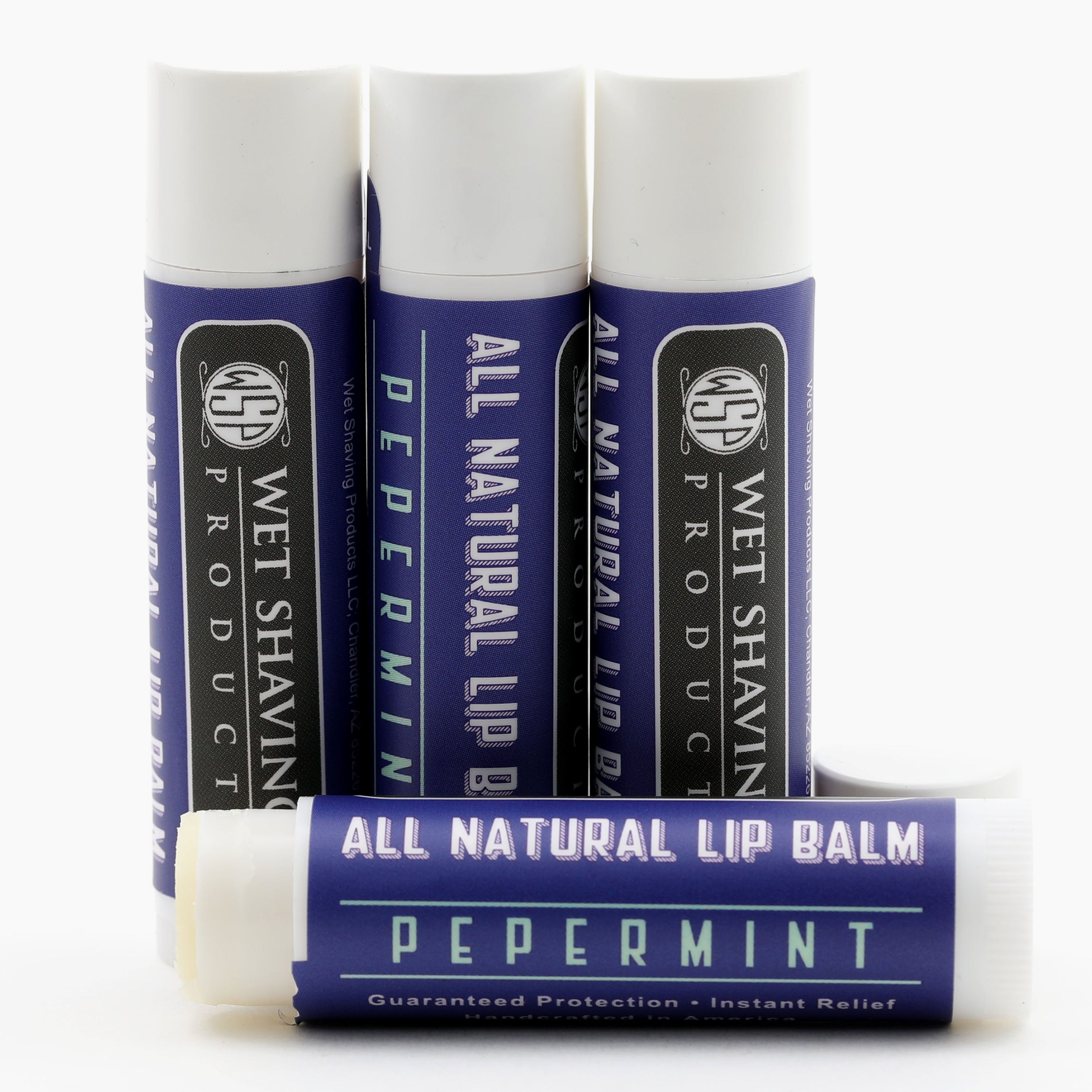 Blue Collar Lip Balm - All Natural Relief for Chapped Lips - Peppermint Flavored