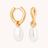 Serenity Pearl Charm Hoops in Gold