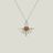 Citrine Gemstone Sun Charm Necklace, Silver - Solecito