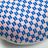 Checkered Brocade Pillow - Pink & Blue Circle