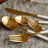 Mazzy Gold with White-Handle 20-Piece Flatware Set