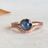 Blue Rose Cut Sapphire Ring in Rose Gold