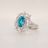 5.44 Carat Blue Zircon Gemstone Ring in 14k White Gold
