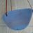Large Electric Blue & Terracotta Hanging Planter w/ Hand-Carved "Directional Line" Design - Plant Hanger - Hanging Basket - Indoor Garden