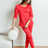 Pima Long Sleeve Jogger Set In Red