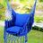 Blue Macrame Hanging Chair Hammock Swing | SERENA BLUE
