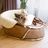 Sherpa Moccasin Cat Bed in Mocha Suede