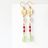 Long Flower and Pearl Earrings With Beads