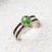 Green Tourmaline Pear Ring with 14k Gold Bezel on Striped Band