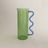 Wave Pitcher, Green with Blue