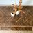 Walnut Lath Wood Herringbone Dining Table & Matching Bench Set