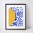 Sunny Abstract Art print, Ready to Frame contemporary Blue and Yellow Wall Art, Abstract Shapes