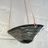 Black & White Glazed Mini Hanging Planter w/ "Horizon line" Design - Small Hanging Pot with Carved Design - Propagating, Starter Pot, Air Plant Pot