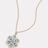 Yellow and White Gold Floral Necklace with Aquamarine and Diamonds