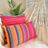 Eclectic Red Orange Striped Throw Pillow | TANGERINE