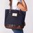 Navy Waxed Canvas Classic Tote with Leather Base