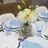 Colorblock Embroidered Linen Placemats in Blue (Set of 4)