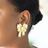 Festive Bow Earrings in White & Gold