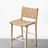 Woven Leather Counter Stool - Beige