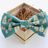 Woodland Turquoise Corduroy Adult Bow Tie