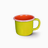 MUG - chartreuse and coral with soft pink rim