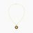 Reava Coin Necklace with Black Enamel in 14K Gold