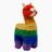 Colorful Rainbow Alpaca Figurine or Ornament