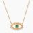 Diamond and Baguette Emerald Evil Eye Protection Necklace