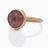 Round Rose Cut Pink Sapphire Ring in Yellow Gold